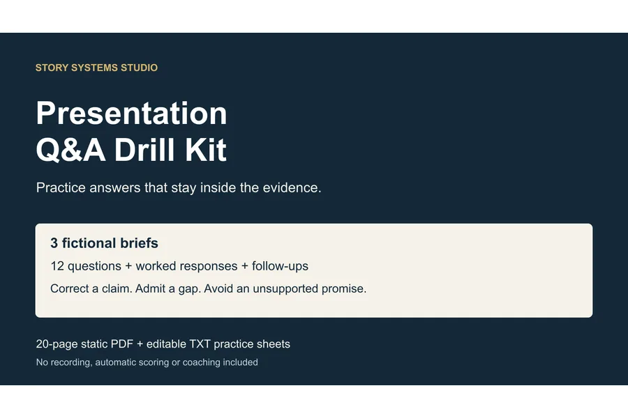 Story Systems Studio Presentation Q&A Drill Kit product cover